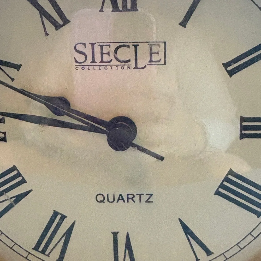 Siecle Collection Wood Mantel Clock Vintage Tambour Style Roman Numerals Parts